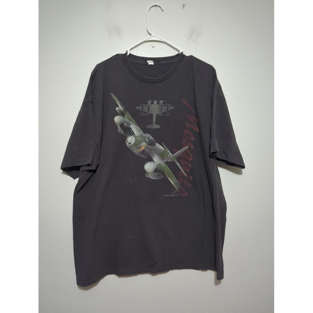 Labusch Skywear DH.98 Mosquito Aviation Graphic Tee Charcoal Black‎ Mens XXL